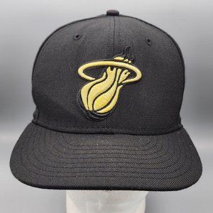 NBA Miami Heat New Era 9fifty Hardwood Classics Snapback Hat Logo Gold Black